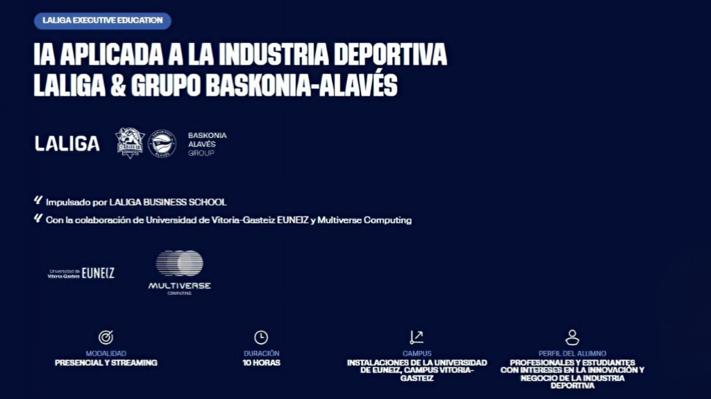 LALIGA y Grupo Baskonia-Alavés promueven un curso de IA deportiva